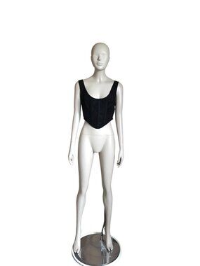By Dyln Black Corset Crop Top